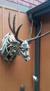 Deer sculpture found materials monte michener